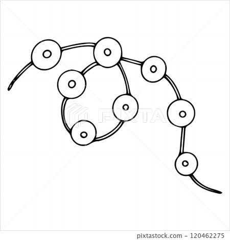 Coloring book. Vector illustration, Christmas garland. Cute doodle drawings 120462275