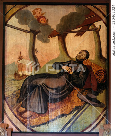 Saint Francis Xavier, altarpiece in the Church of the Saint Barbara in Velika Mlaka, Croatia 120462324