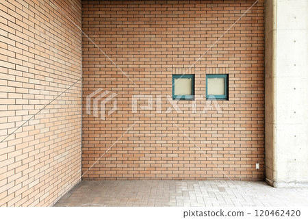 Red Brick Wall Room with Light Leak. Red Brick Wall Room with Light Leak. 120462420