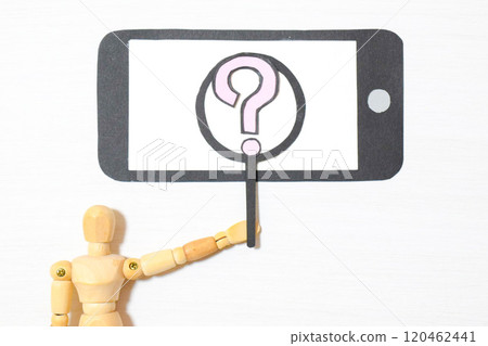 Drawing doll and smartphone 120462441