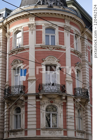 Architecture along Hauptplatz main square city of  Graz, Styria, Austria 120462524