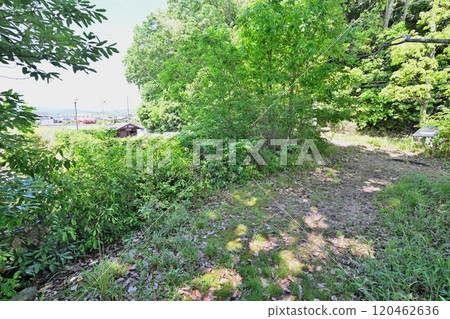 The besieged Bitchu Takamatsu Castle and the remains of Hideyoshi's main camp and the remains of the Kaerugahana embankment 120462636