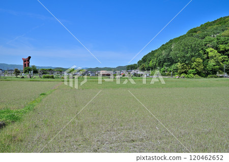 The besieged Bitchu Takamatsu Castle and the remains of Hideyoshi's main camp and the remains of the Kaerugahana embankment 120462652