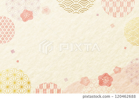 2025梅花,新年,賀年片,日本紙,新年,日式,背景 120462688