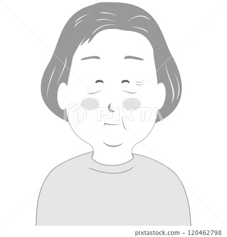 Senior woman smiling illustration, upper body, simple 120462798