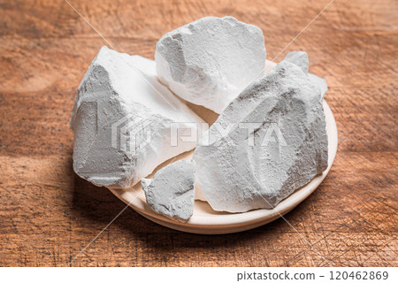 Pieces of white clay or chalk for eating Pieces of white clay or chalk for eating 120462869
