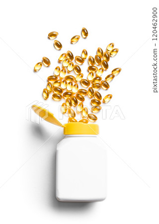 Omega-3 fish oil or Vitamin D3 supplement softgels 120462900