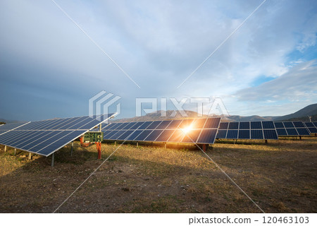 Solar panel, photovoltaic, alternative electricity source - concept of sustainable resources 120463103