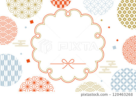 2025 New Year's card Cute Japanese pattern Snowflake Frame 120463268