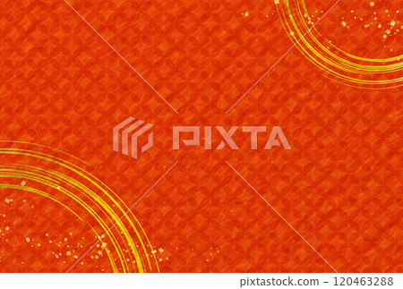 Red, gold, luxury, Japanese pattern, Japanese paper background, New Year's card, New Year, celebration 120463288