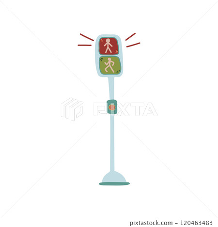 Pedestrian Traffic Lights, Urban Architecture Design Element Vector Illustration 120463483