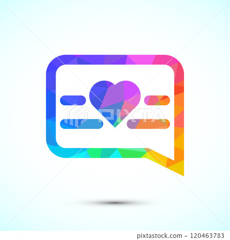Testimonial icon, Quote icon, Quotation mark sign low poly style 120463783