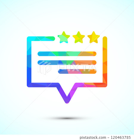 Testimonial icon, Quote icon, Quotation mark sign low poly style 120463785
