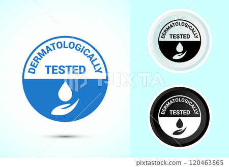 Dermatologically tested icon design, dermatology test and dermatologist clinic icon 120463865