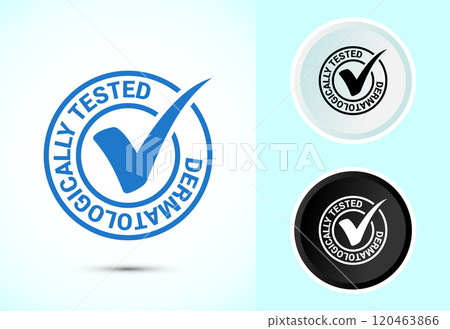 Dermatologically tested icon design, dermatology test and dermatologist clinic icon 120463866