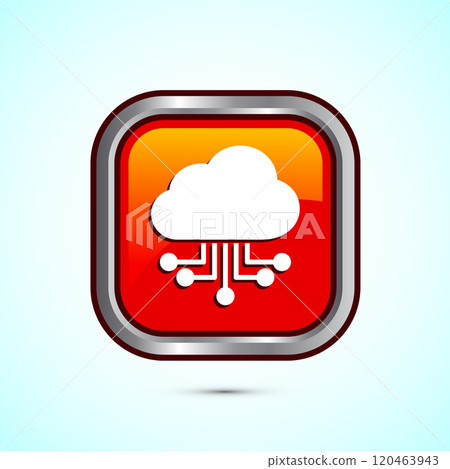 Cloud computing icon design illustration. Data storage and tech icon, Button design 120463943