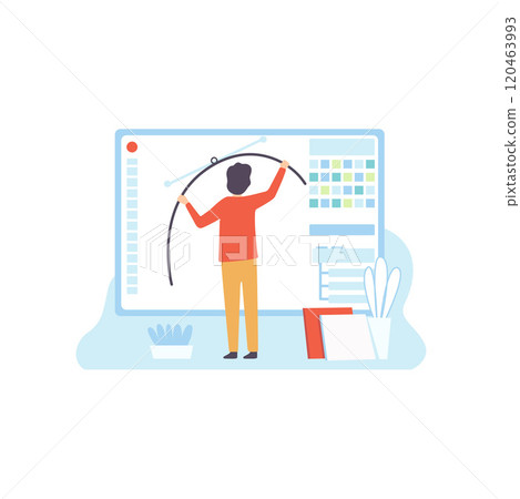 Web Design, Digital Content Creating, Technology Process of Software Development, Social Media Marketing Vector Illustration Web Design, Digital Content Creating, Technology Process of Software Development, Social Media Marketing Vector Illustration 120463993