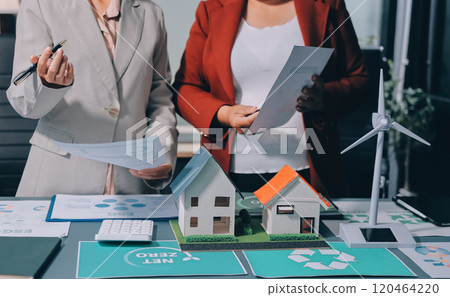 Carbon offset price report CO2 emission. Future growth Net zero waste in ESG ethical SME office protect climate change global warming social issues project. Group of asia people Eco friendly SDGs plan Carbon offset price report CO2 emission. Future growth Net zero waste in ESG ethical SME office protect climate change global warming social issues project. Group of asia people Eco friendly SDGs plan 120464220