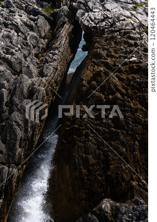 Cliffs at bufones of Pria in the Cantabrian Sea. Asturias 120464443