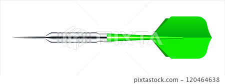 Dart arrow with metal tip and shadow. Dart throwing sport game, dartboard equipment. Vector illustration Dart arrow with metal tip and shadow. Dart throwing sport game, dartboard equipment. Vector illustration 120464638