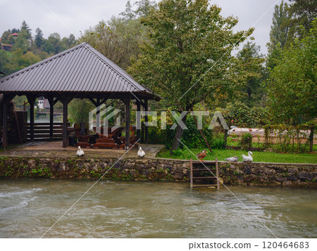 Travel to Village of Rastoke near Slunj in Croatia 120464683