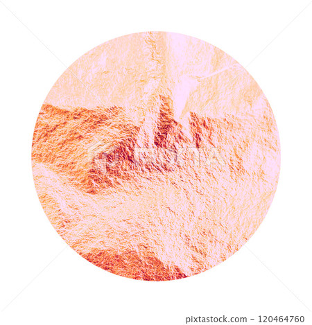 Rose gold foil, shiny handmade circle. Golden glittering texture, pattern. Luxury shining hand drawn background. Wedding, greeting card decoration element. Modern minimalist art. Vector illustration 120464760