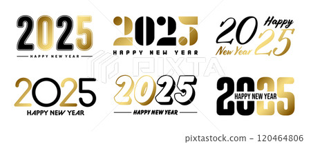 Set of 2025 Happy New Year greeting text designs. Christmas banner, poster, festive greeting card or seasonal promotion template. Collection of 2025 numbers with greetings. Vector illustration Set of 2025 Happy New Year greeting text designs. Christmas banner, poster, festive greeting card or seasonal promotion template. Collection of 2025 numbers with greetings. Vector illustration 120464806