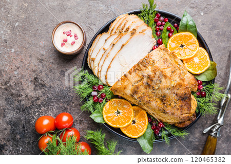 Roasted turkey breast Roasted turkey breast 120465382