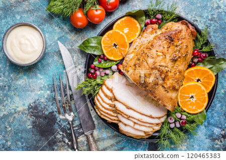 Roasted turkey breast Roasted turkey breast 120465383