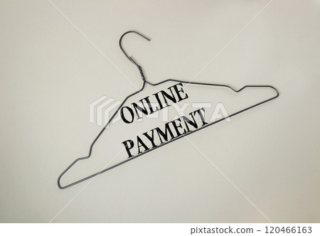 Metal hanger with the word online payment written on it Metal hanger with the word online payment written on it 120466163