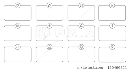 Question box and speech bubble icon set. Message and chat symbols for conversation, dialogue, and comments in thin line vector style 120466821