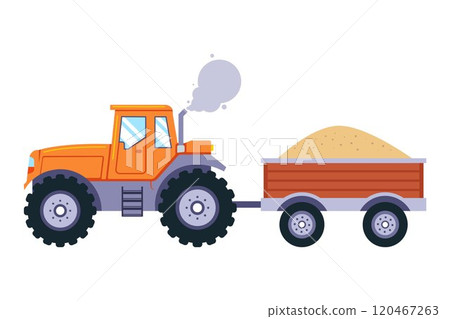 tractor with trailer. transport sand. 120467263