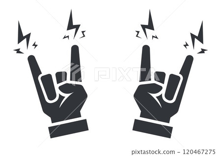rock hand icon. metal band gestures 120467275