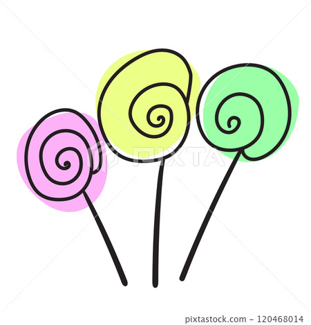 Sketched Candy Set, Engraved Doodle Design Elements Collection 120468014