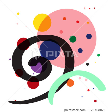 Abstract artwork of swirling lines, overlapping circles, and vibrant colors. Art composition, patterns, dynamic visual Abstract artwork of swirling lines, overlapping circles, and vibrant colors. Art composition, patterns, dynamic visual 120468076