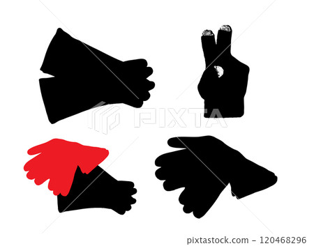 Winter Gloves Isolated, Touchscreen Wool Glove, Touch Screen Knitted Mittens, Warm Red Gloves 120468296
