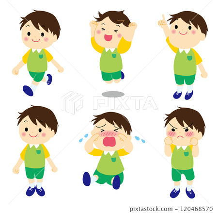 Boy child facial expression set whole body Boy child facial expression set whole body 120468570