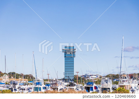 "Ibaraki Prefecture" Oarai Marine Tower shines against the blue sky, Oarai Town "Ibaraki Prefecture" Oarai Marine Tower shines against the blue sky, Oarai Town 120469660