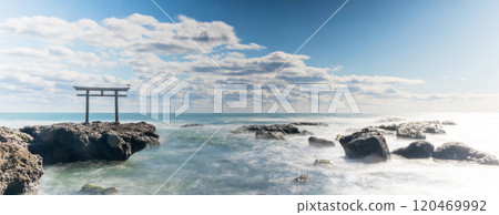 "Ibaraki Prefecture" Sea Torii of Isosaki Shrine - Long exposure photography "Ibaraki Prefecture" Sea Torii of Isosaki Shrine - Long exposure photography 120469992