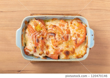 Tomato and cheese bake Tomato and cheese bake 120470146