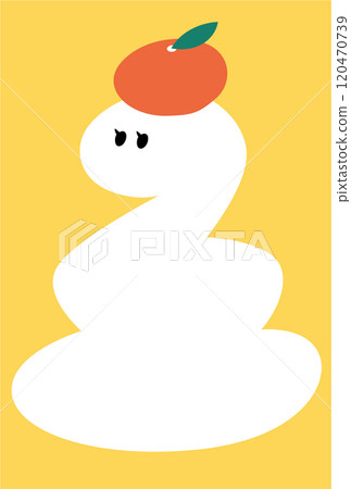 Cute snake year new year's card with kagami mochi 120470739