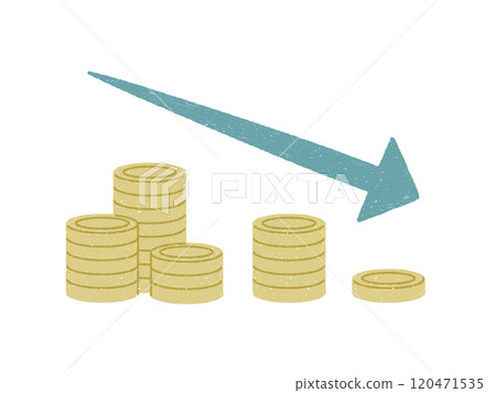 Falling stack of coins 120471535