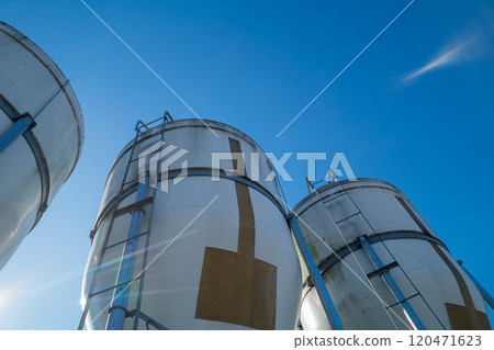 Chicken farm feed tank 120471623