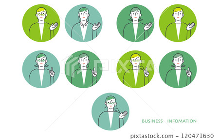 Simple female icon providing guidance 120471630