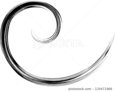 Spiral ink and brush Japanese style effect decorative illustration material 120471966