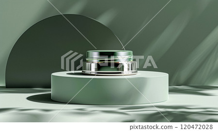 Face cream moisturiser, skincare and bodycare product on green background, spa and organic beauty cosmetics for natural skin care routine 120472028