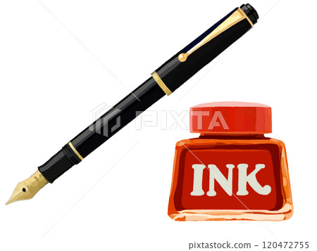 Fountain pen (vest type) with red ink Fountain pen (vest type) with red ink 120472755