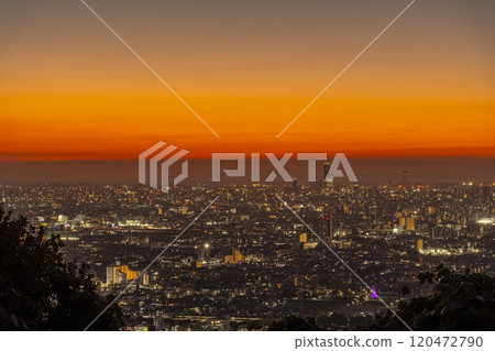 Osaka: Evening view from Nukatayama Observatory Osaka: Evening view from Nukatayama Observatory 120472790