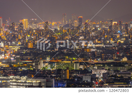 Osaka: Night view from Nukatayama Observatory Osaka: Night view from Nukatayama Observatory 120472803