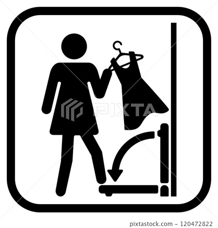 Sign for toilet with changing station 120472822